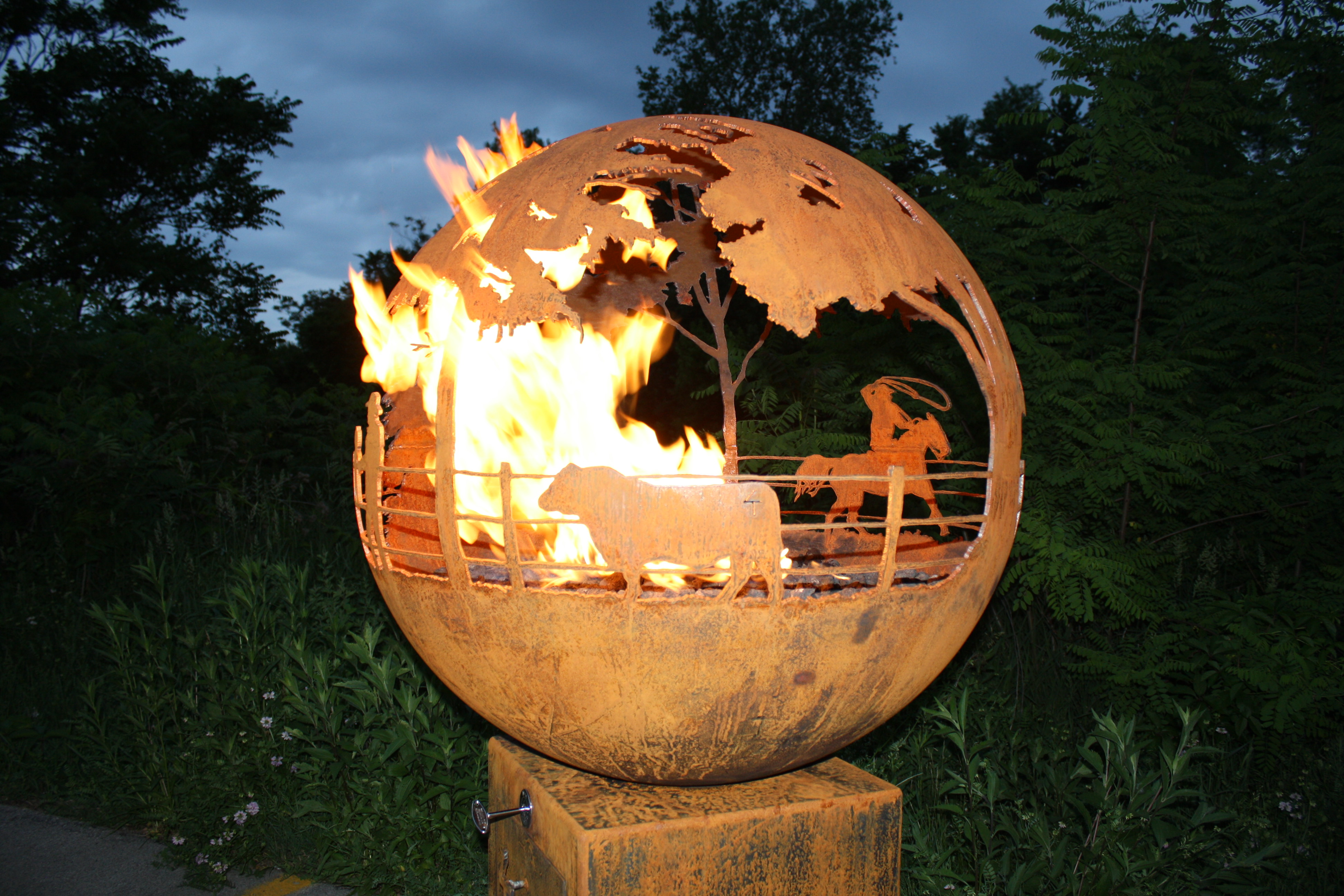 Round Up Gas Fire Pit Bull The, Bull Fire Pit