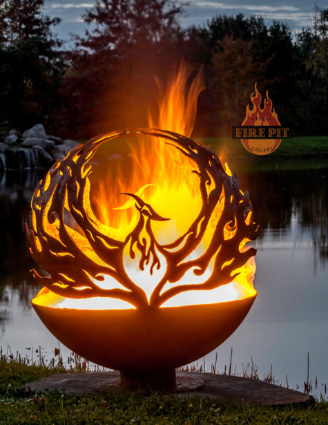 Phoenix Rising Fire Pit Sphere 02 - The Fire Pit Gallery