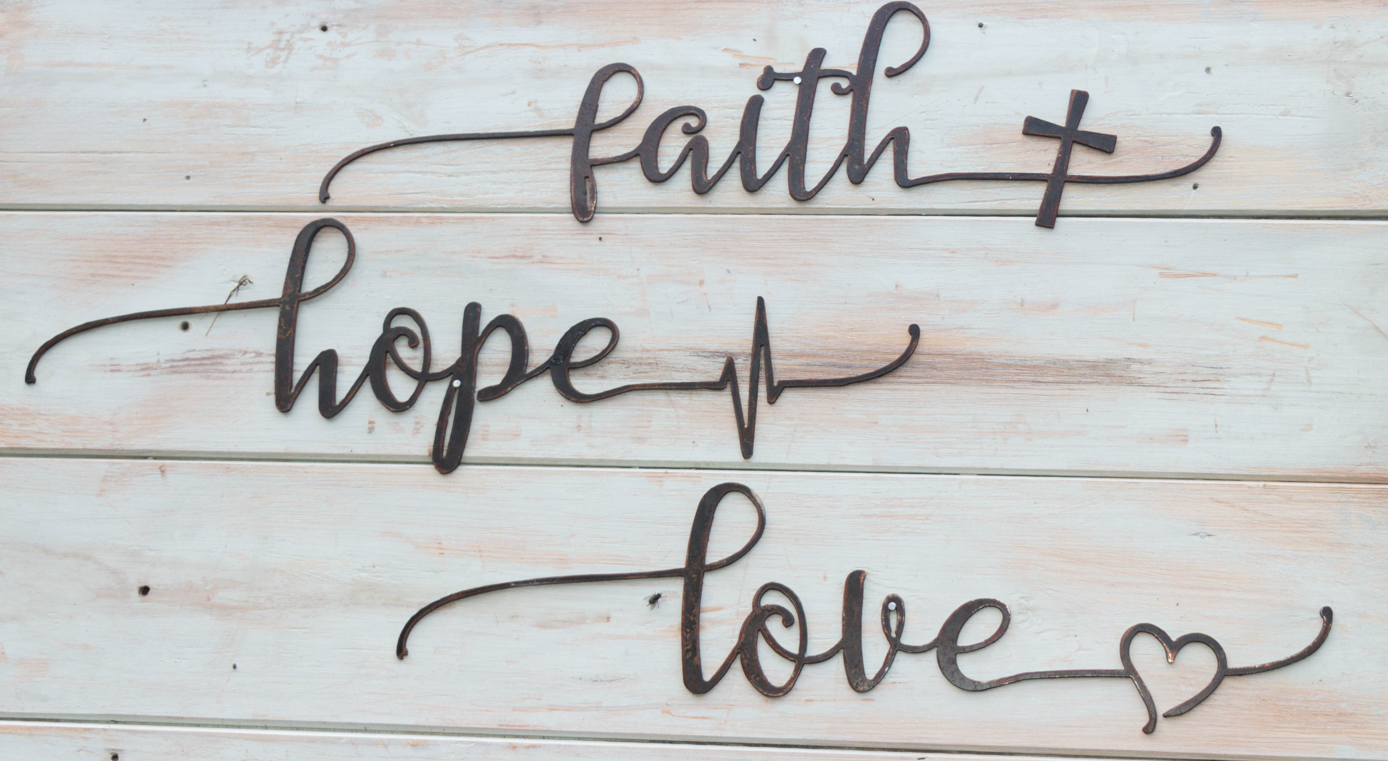 Faith Hope Love | Metal Wall Art Signs