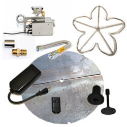 Fire pit kit with star burner and electronic ignition.