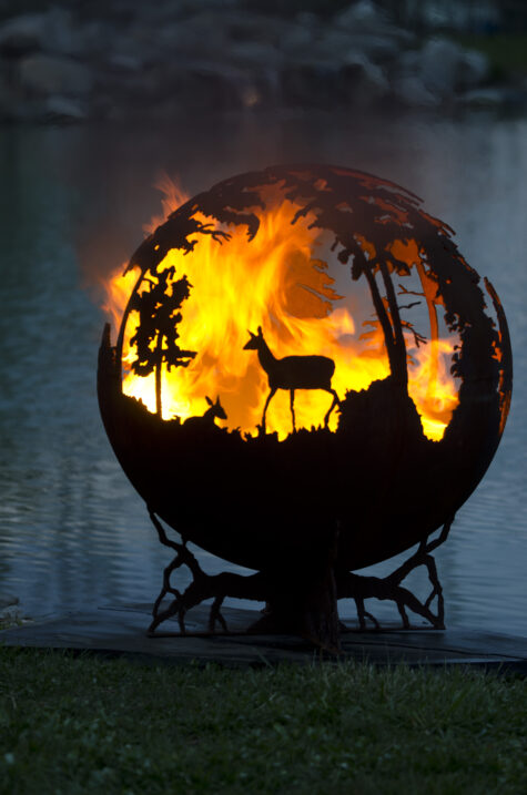 up north with deer - firepit